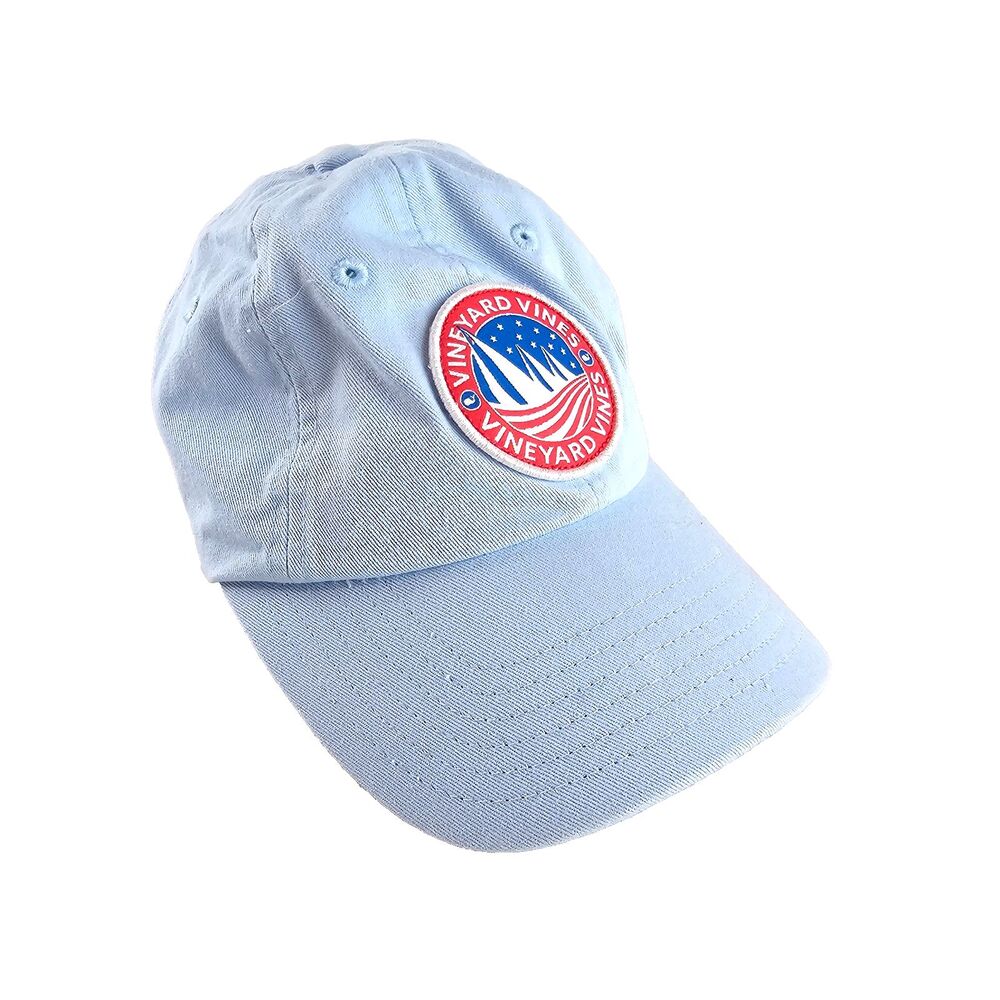 Vineyard Vines Hat Mens Light Blue USA Sailboat Patch Adjustable Baseball Cap